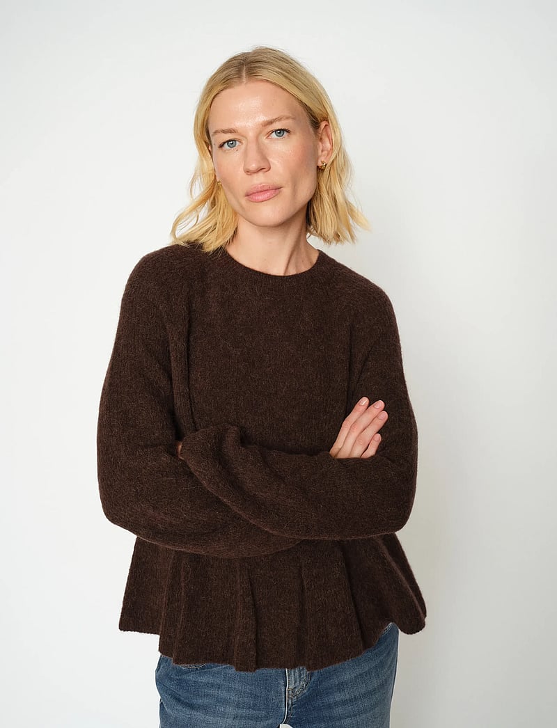 MOS MOSH - MMThora O-Neck Frill Knit - stickade tröjor - bracken - 0