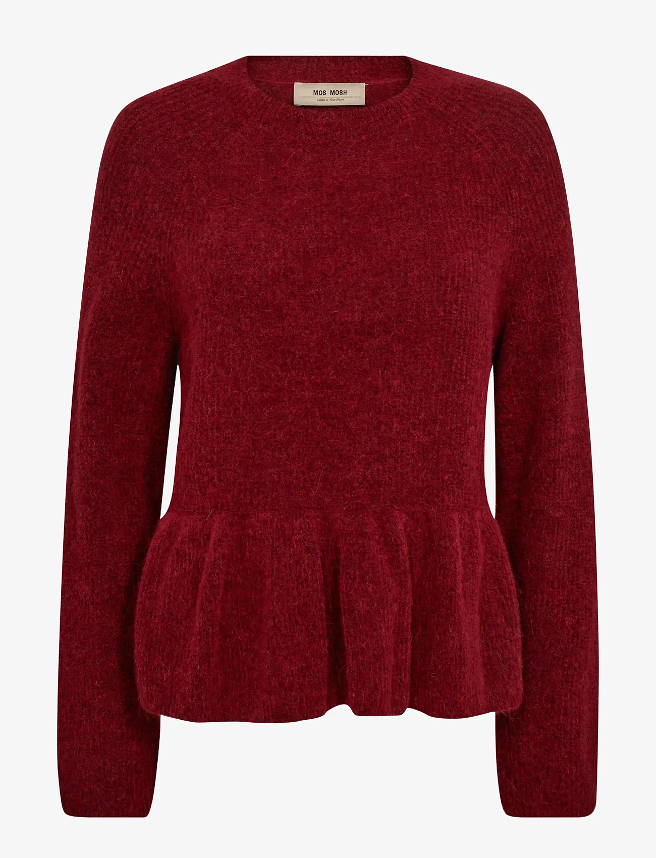 MOS MOSH - MMThora O-Neck Frill Knit - striktrøjer - rhythmic red - 0