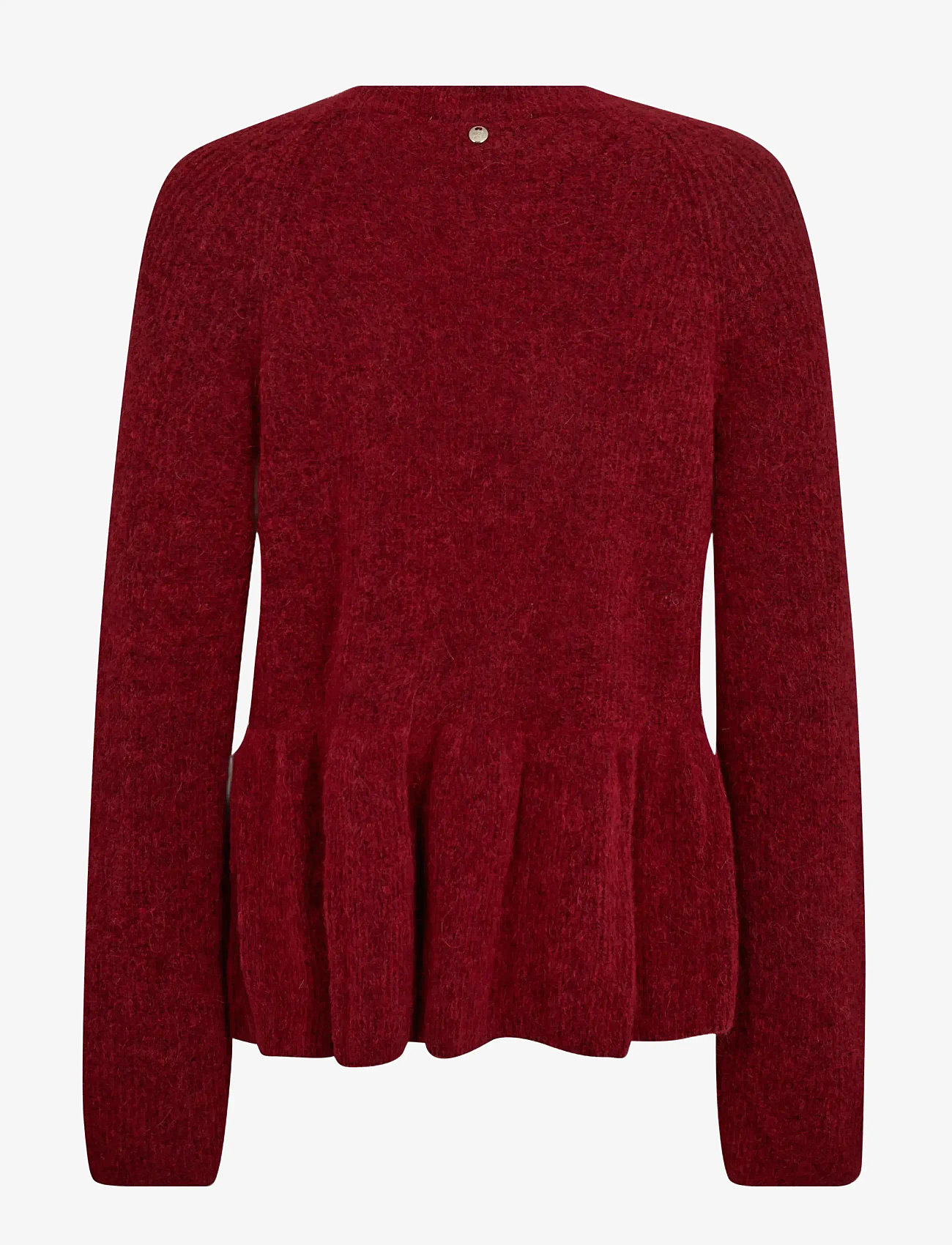 MOS MOSH - MMThora O-Neck Frill Knit - striktrøjer - rhythmic red - 1