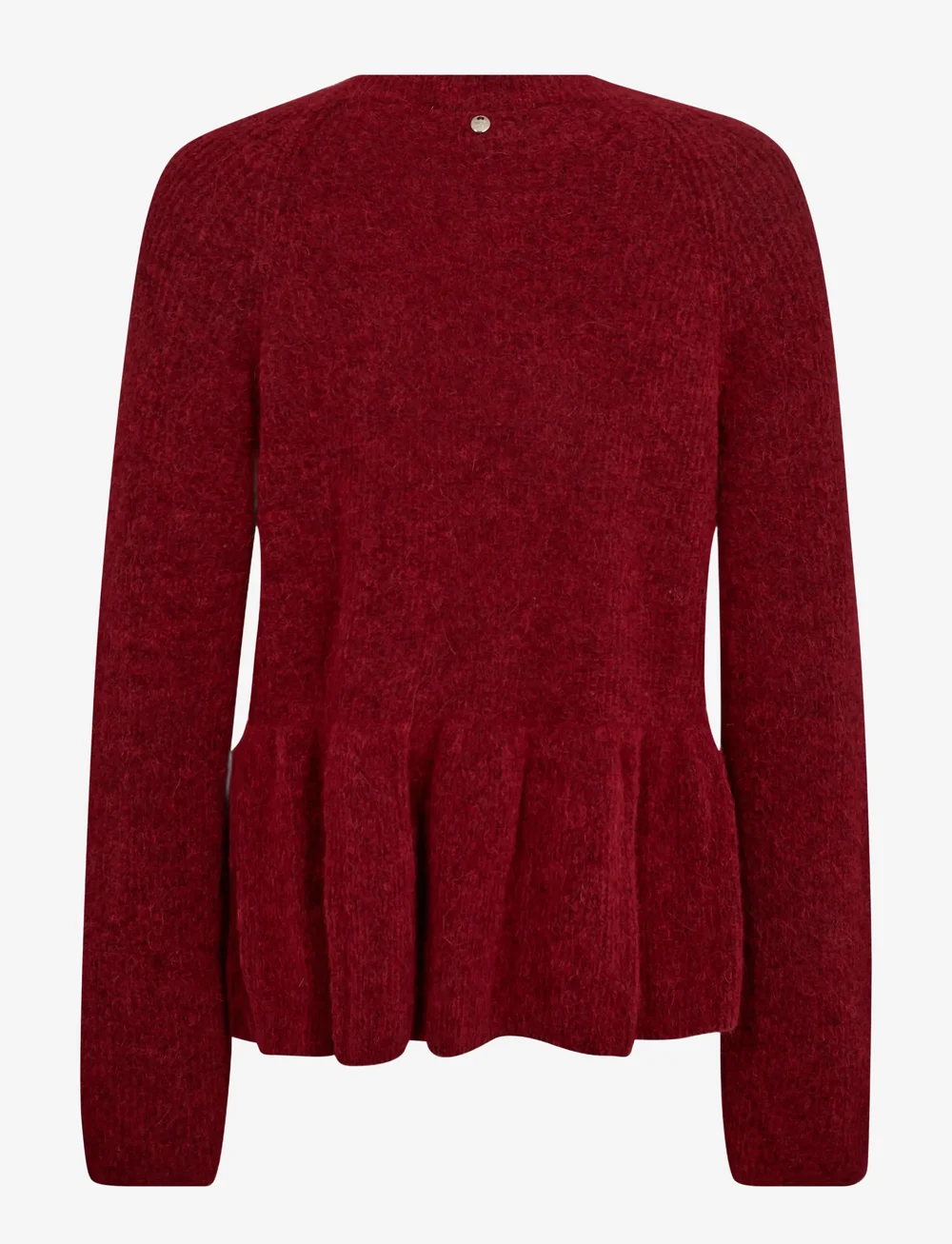 MOS MOSH - MMThora O-Neck Frill Knit - pikkade varrukatega alussärgid - rhythmic red - 1