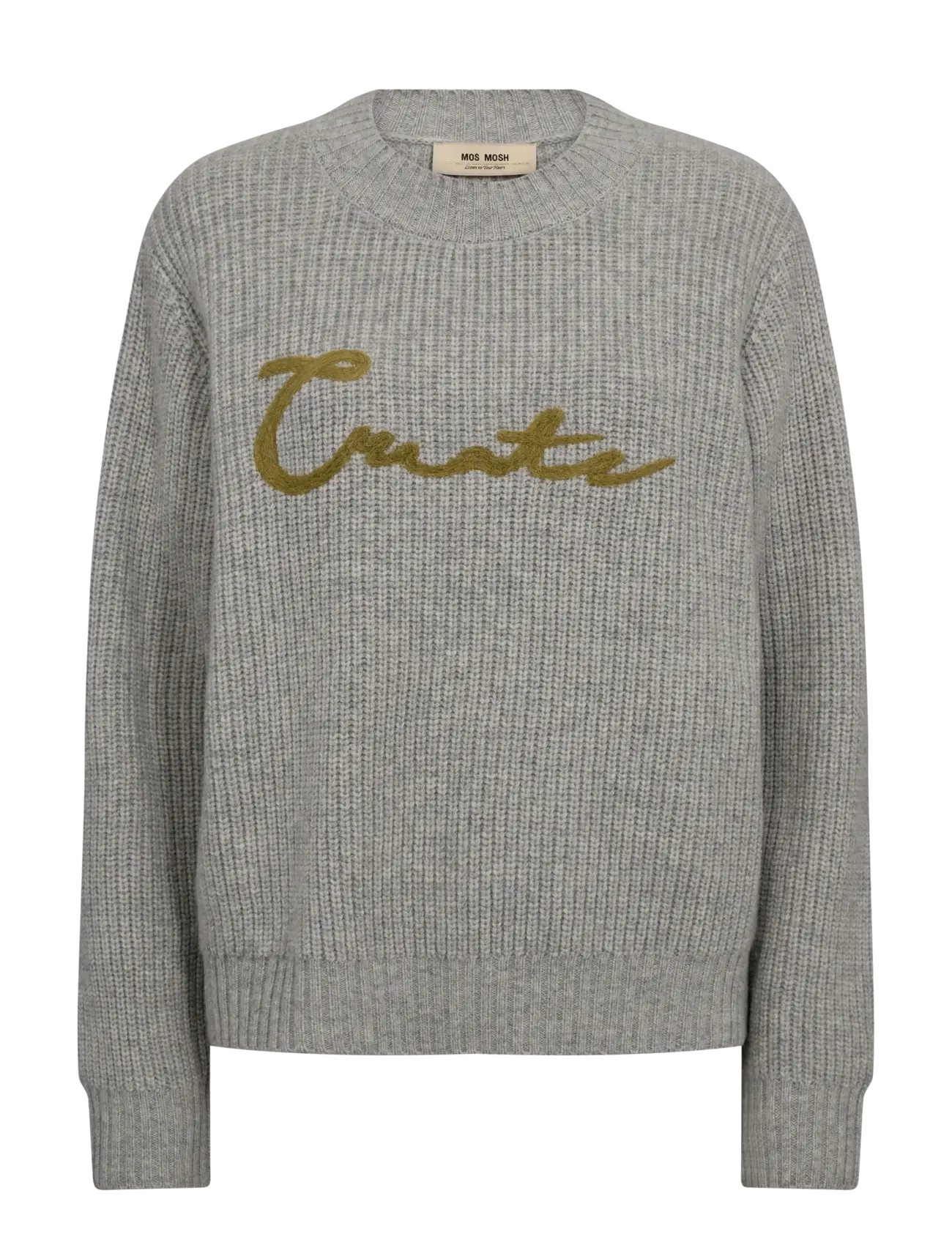 MOS MOSH Mmbrynna Create O-Neck Knit Grau - S - Damen
