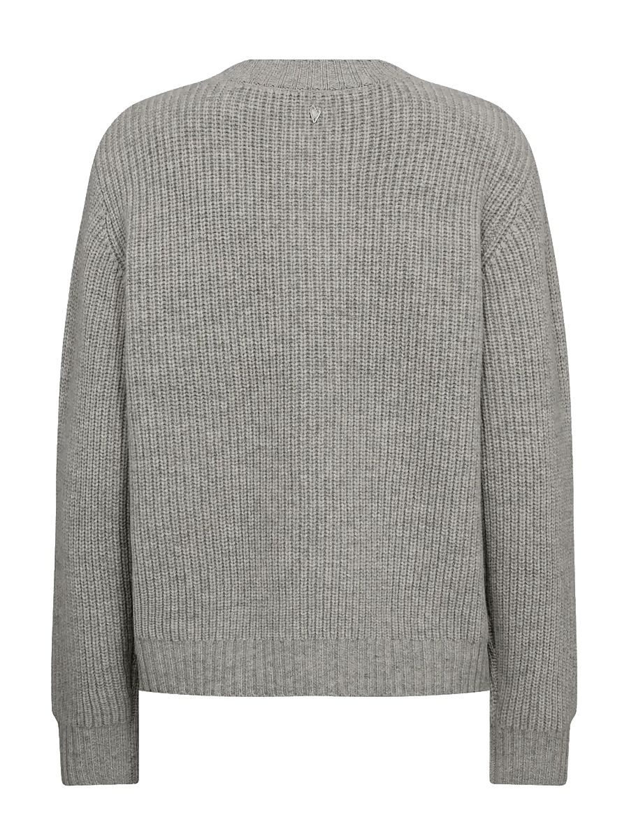 MOS MOSH - MMBrynna Create O-Neck Knit - strikkegensere - drizzle - 1