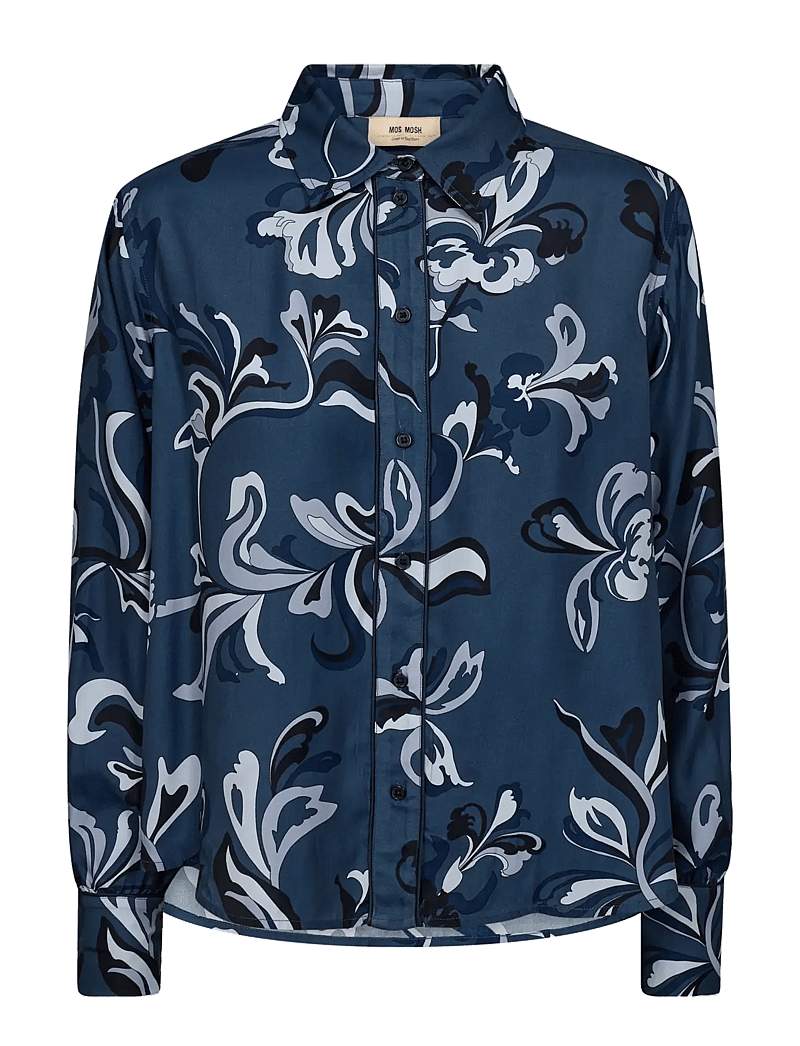MOS MOSH - MMAbina Serve Shirt - langærmede skjorter - ensign blue - 0