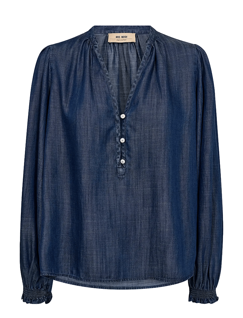 MOS MOSH - MMTazzin Dow Blouse - langærmede bluser - salute navy - 0