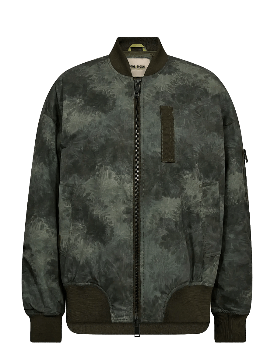MOS MOSH - MMRuby Print Bomber Jacket - kurtki wiosenne - olive night - 0