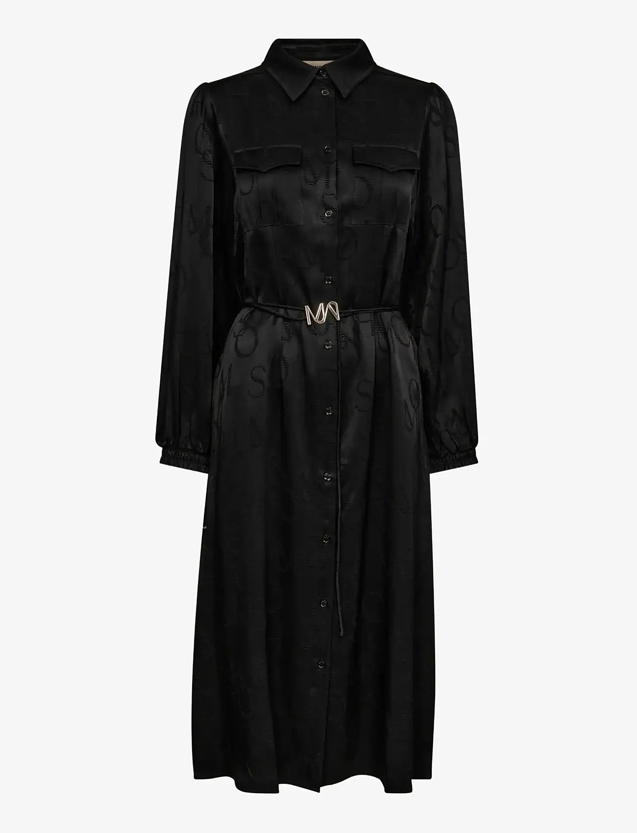 MOS MOSH - MMRaya Monogram Dress - aftonklänningar - black - 0