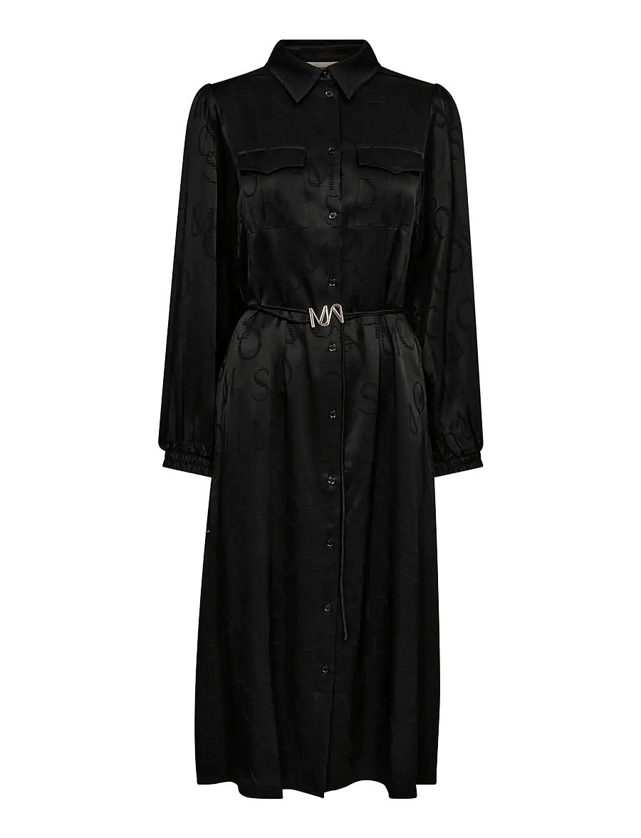 MOS MOSH - MMRaya Monogram Dress - aftonklänningar - black - 0