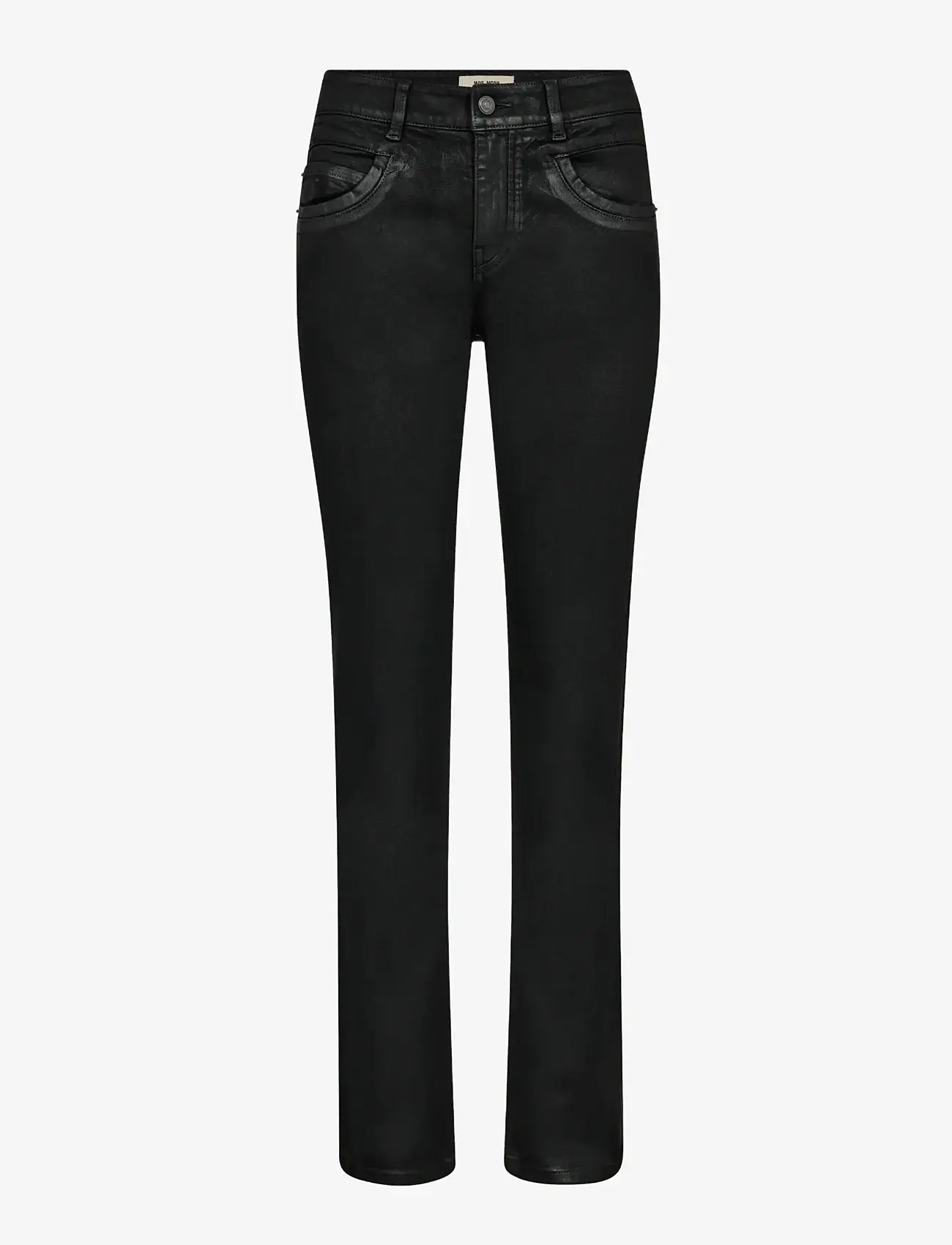 MOS MOSH - MMCarla Naomi Coated Pant - slim fit trousers - black - 0