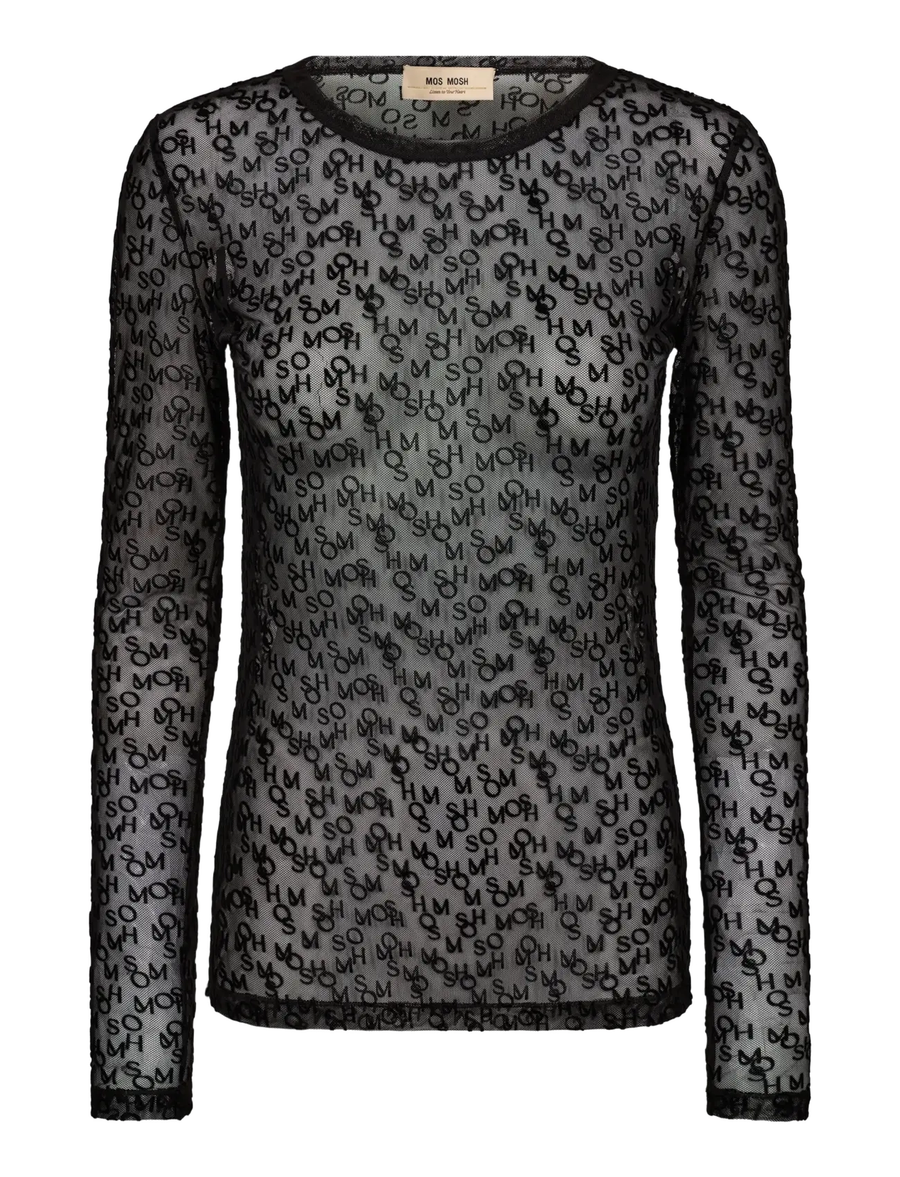 MOS MOSH MMLoretta Mono Mesh Blouse - Uus - BLACK / black