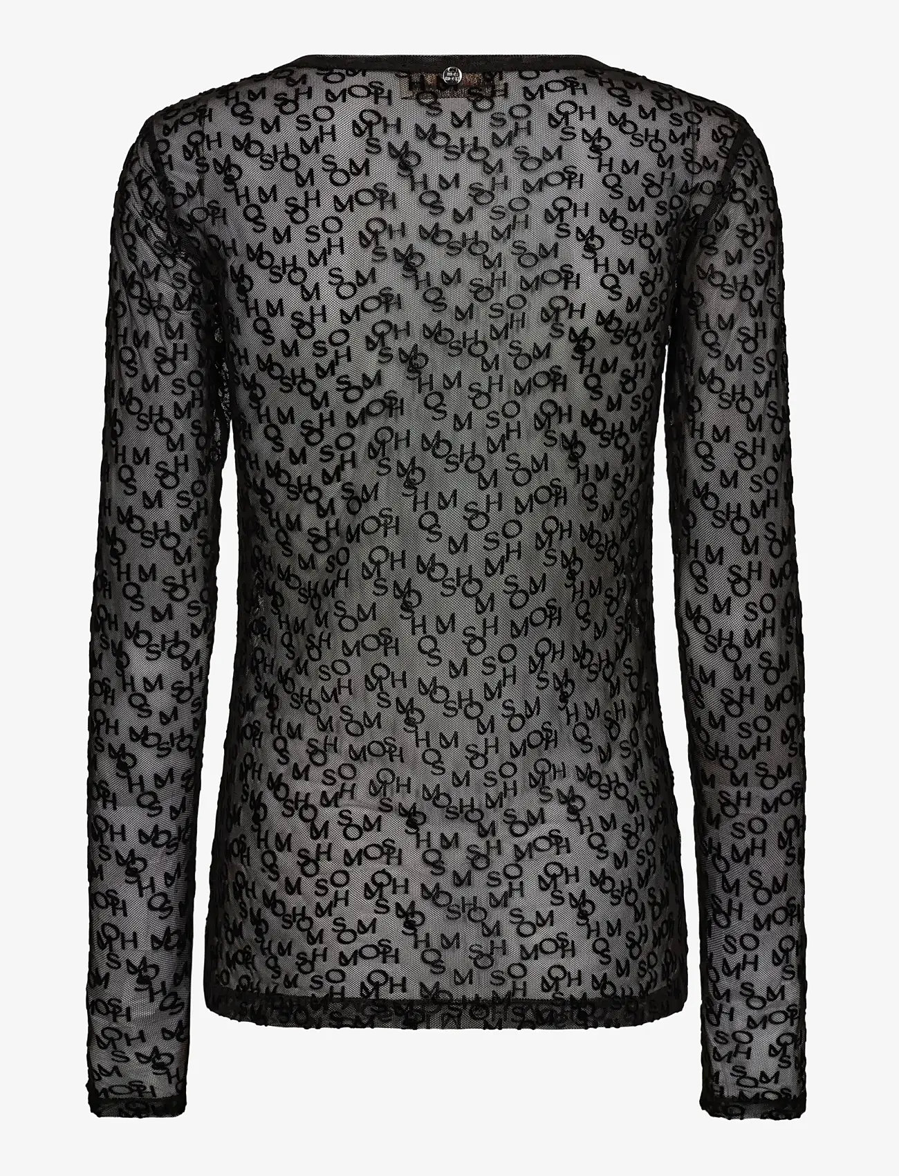 MOS MOSH - MMLoretta Mono Mesh Blouse - pikkade varrukatega alussärgid - black - 1