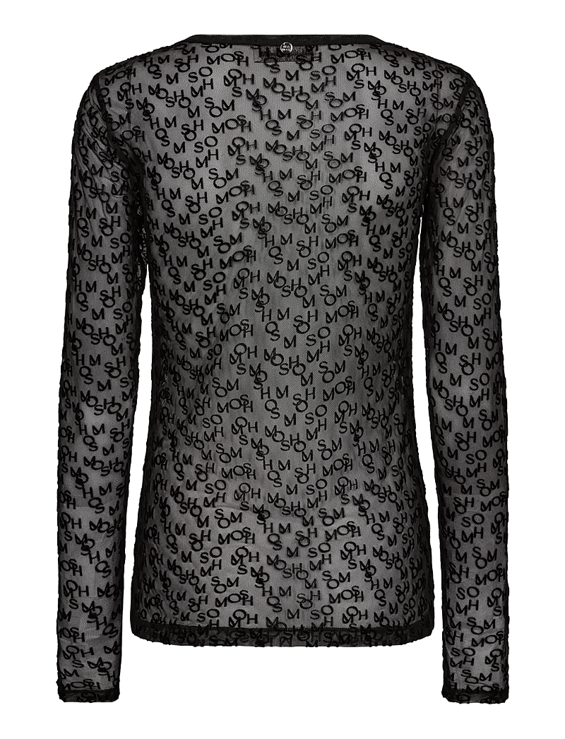 MOS MOSH - MMLoretta Mono Mesh Blouse - pikkade varrukatega alussärgid - black - 1