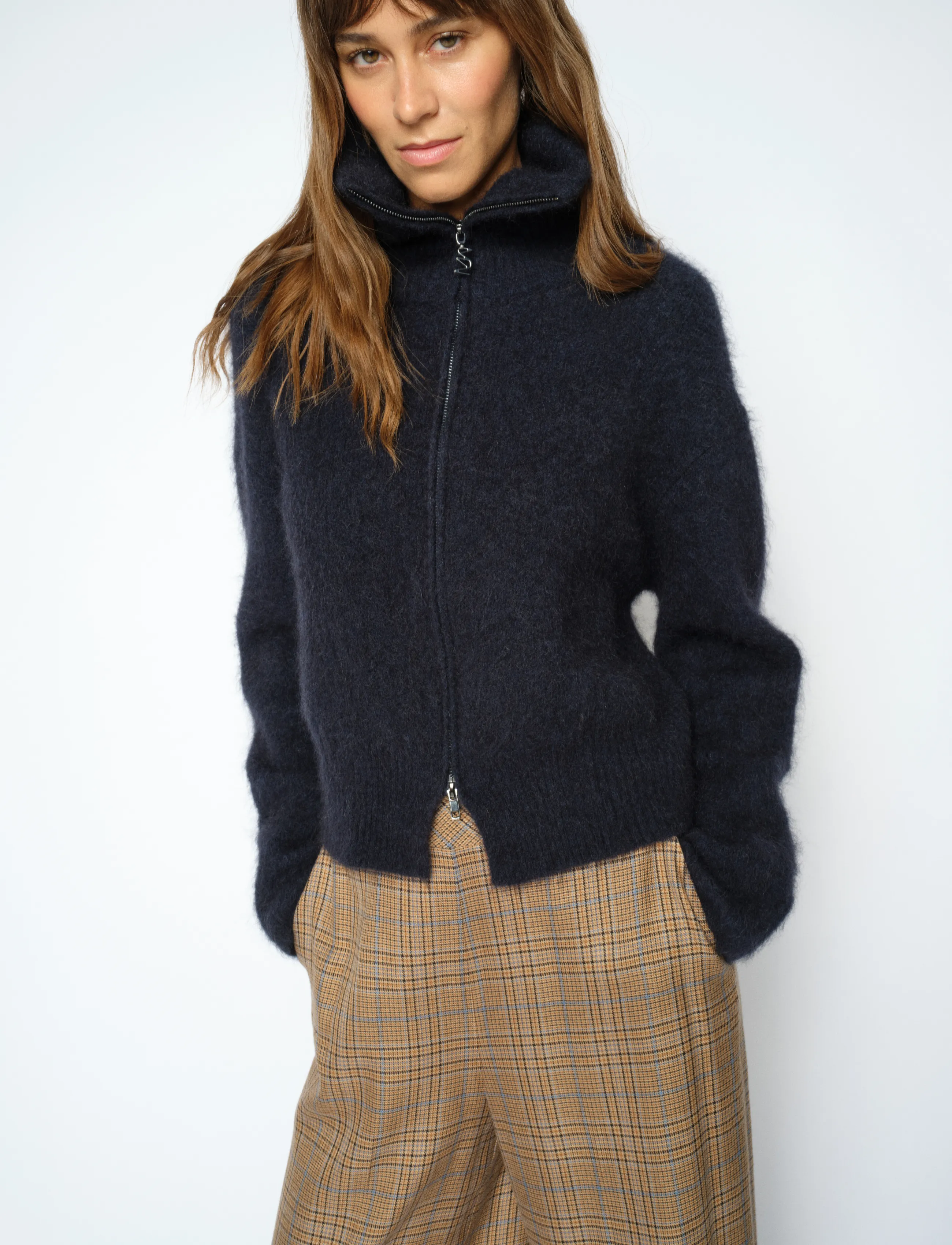 MOS MOSH - MMHulda Knit Zip Cardigan - kardiganid - salute navy - 3
