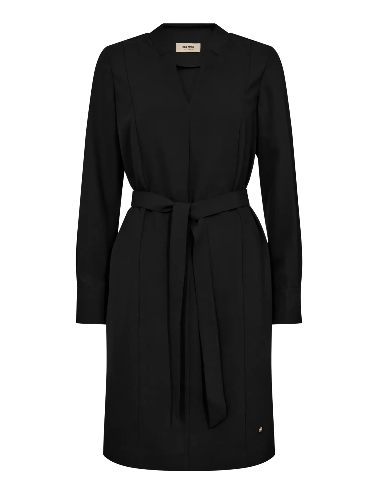 MOS MOSH Mmlipi Miley Dress, Kvinder, Skjortekjole Med Bælte, Sort, Str: 42