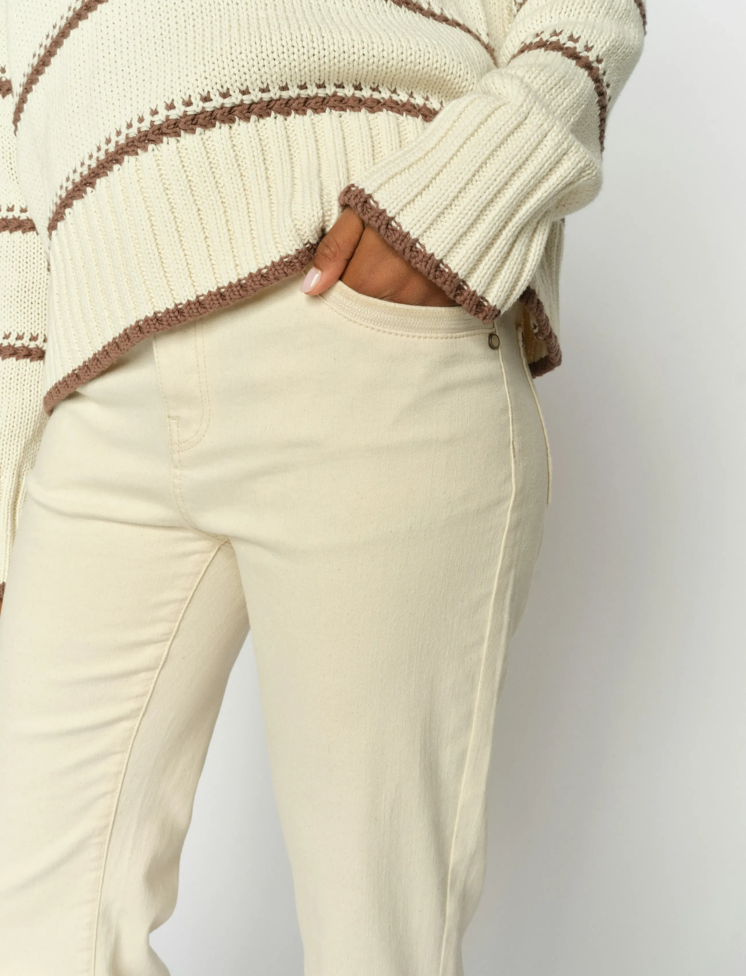 MOS MOSH - MMCecilia Perla Jeans - leveälahkeiset farkut - clay - 4