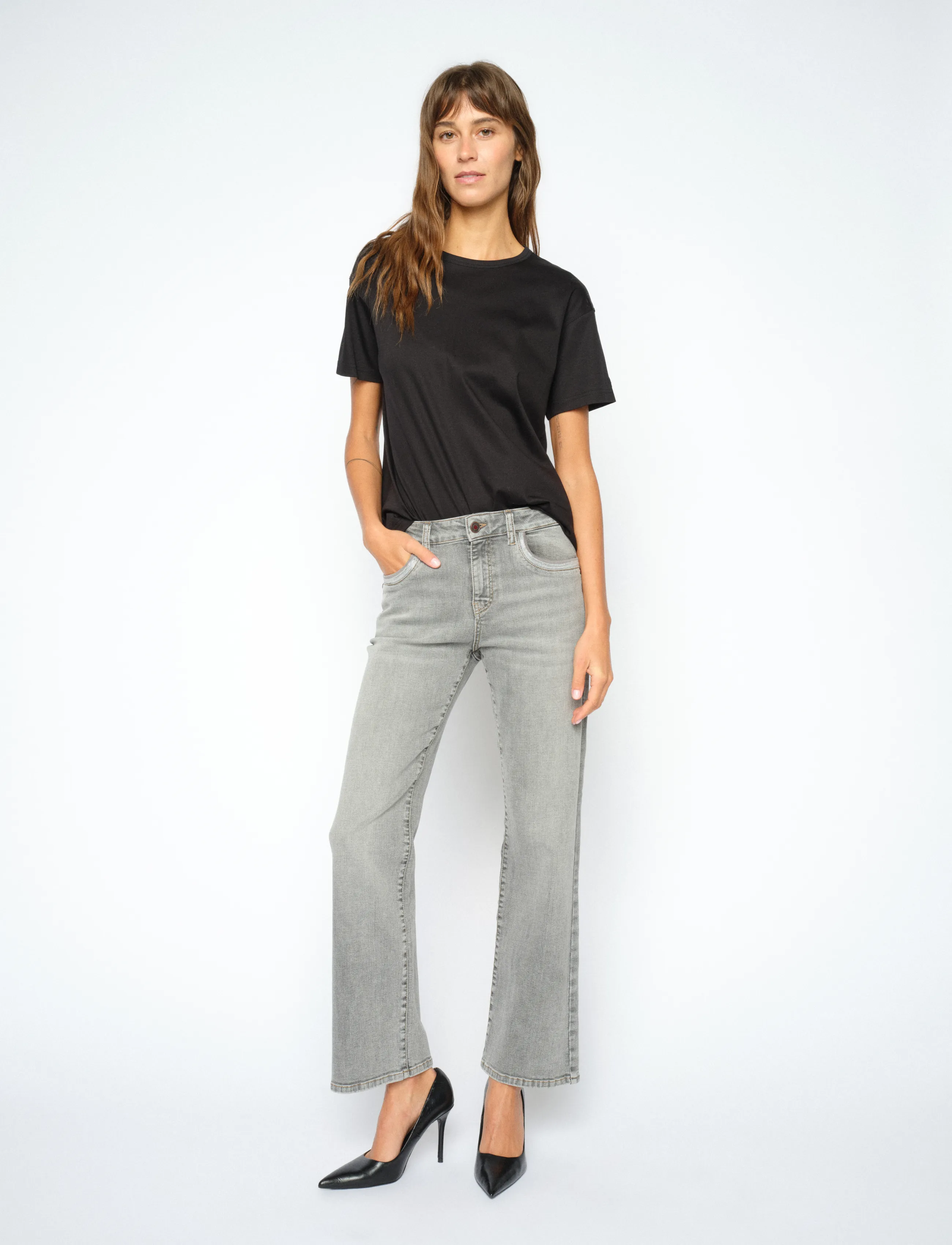 MOS MOSH - MMCecilia Perla Jeans - bootcut-jeans - grey - 3
