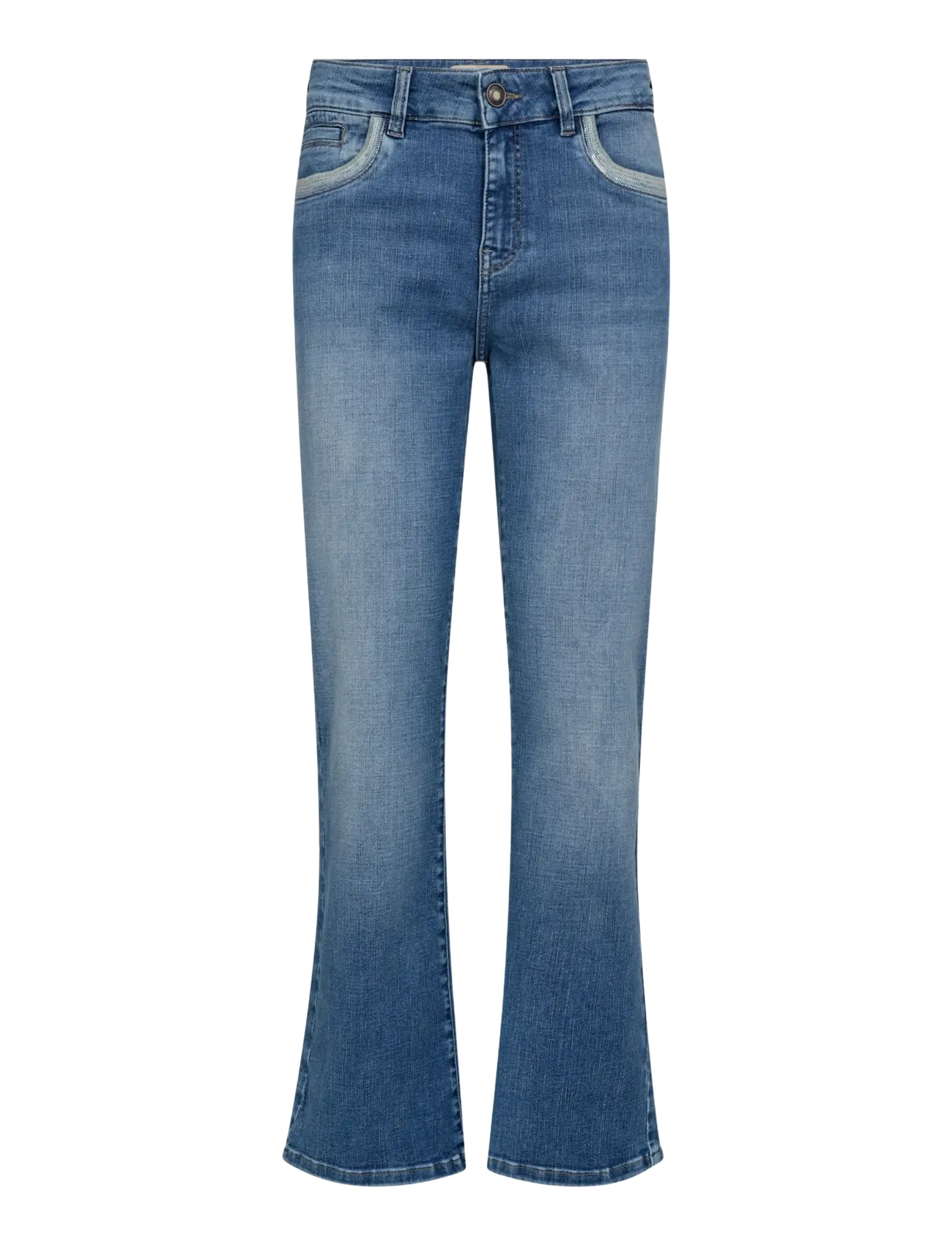 MOS MOSH - MMCecilia Perla Jeans - leveälahkeiset farkut - mid blue - 1