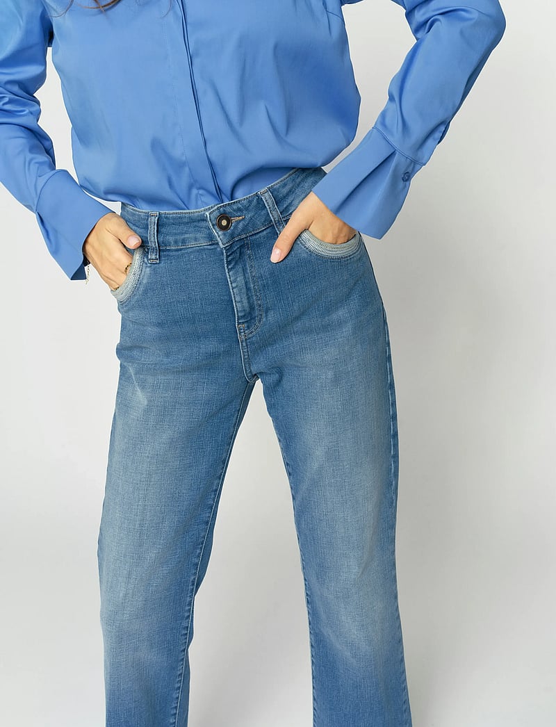 MOS MOSH - MMCecilia Perla Jeans - bootcut jeans - mid blue - 0