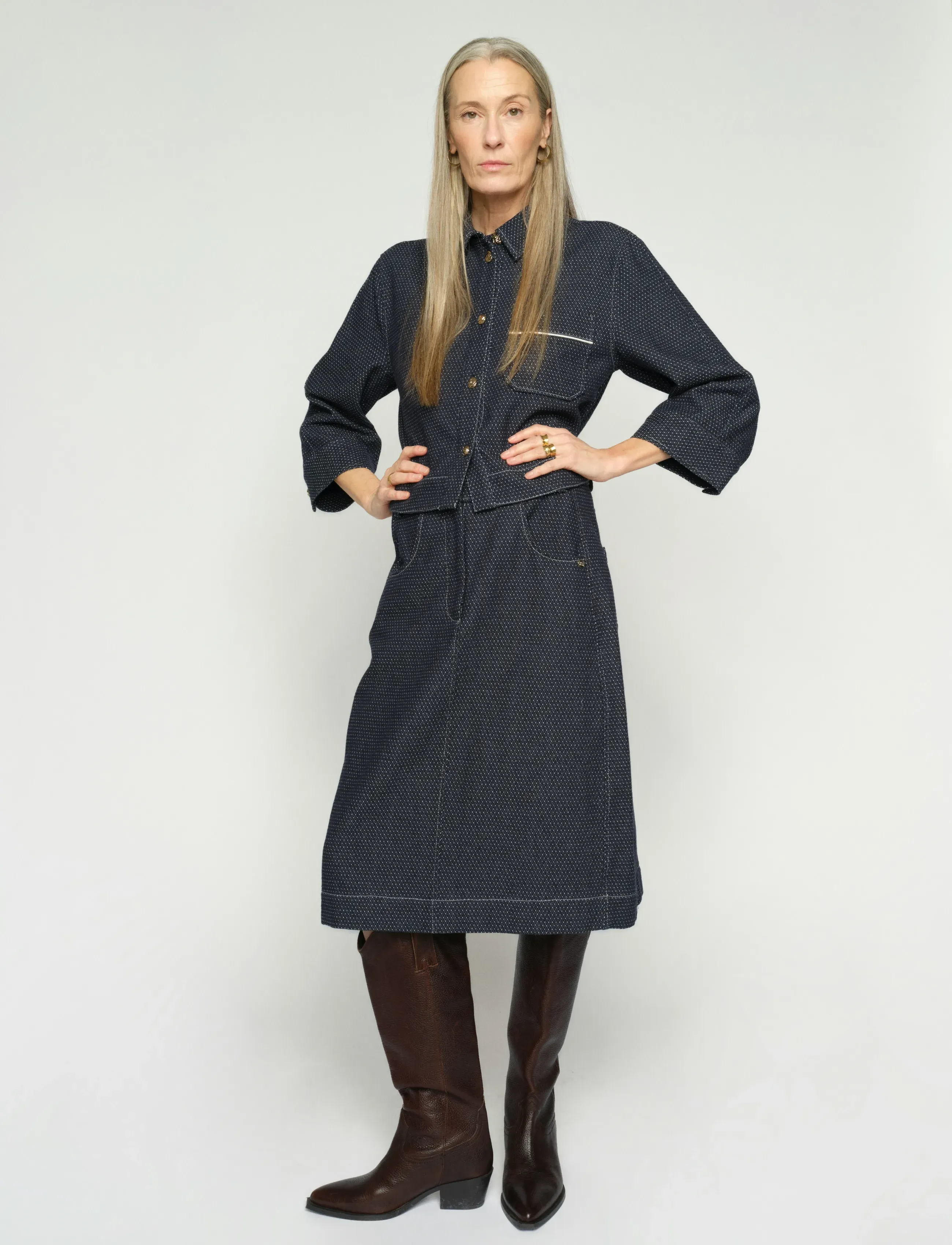 MOS MOSH - MMAzure Jaxx Skirt - jeansröcke - salute navy - 3