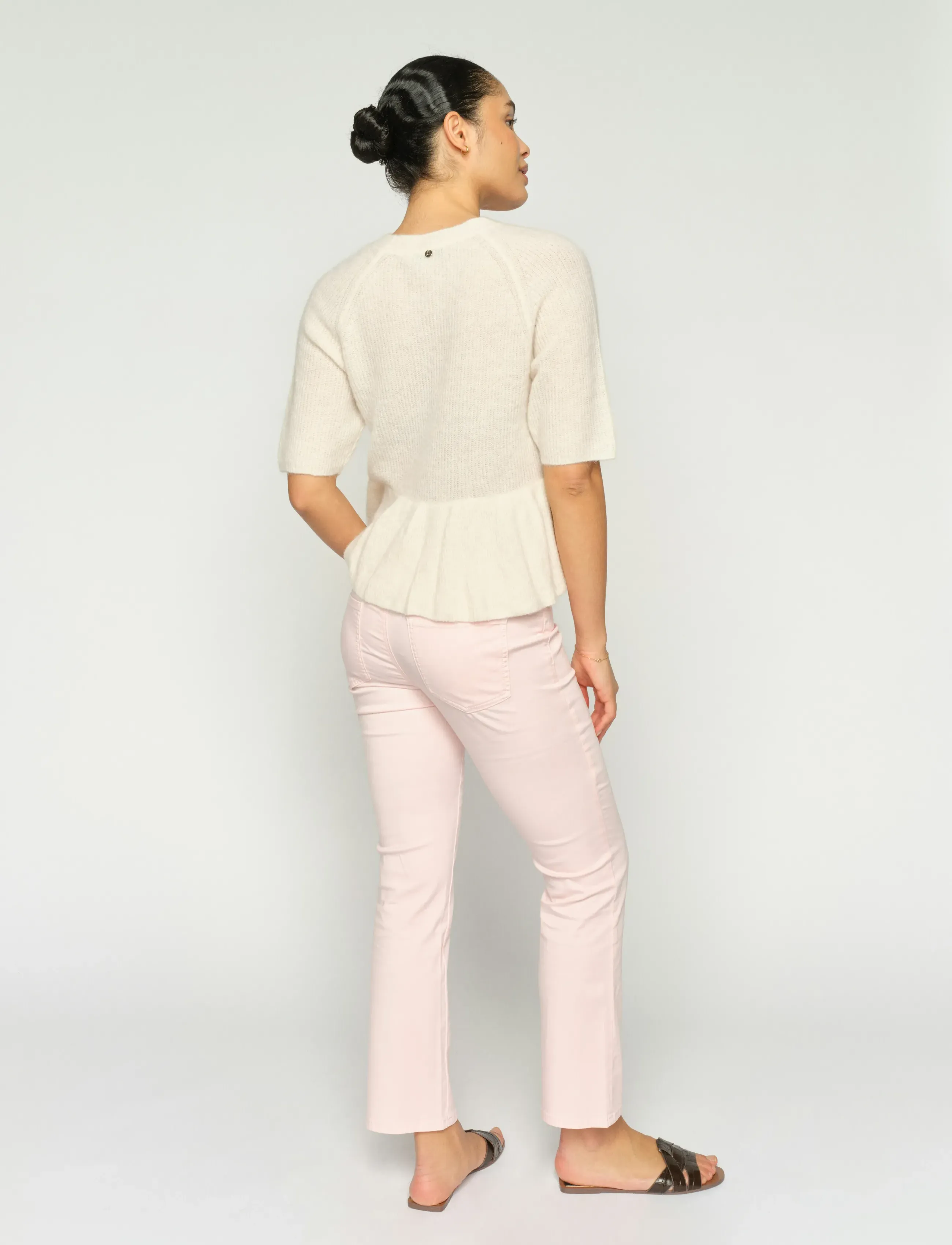 MOS MOSH Mmashley Sati Pant, 28 Short, Pink, Bukser > Flared, Dame