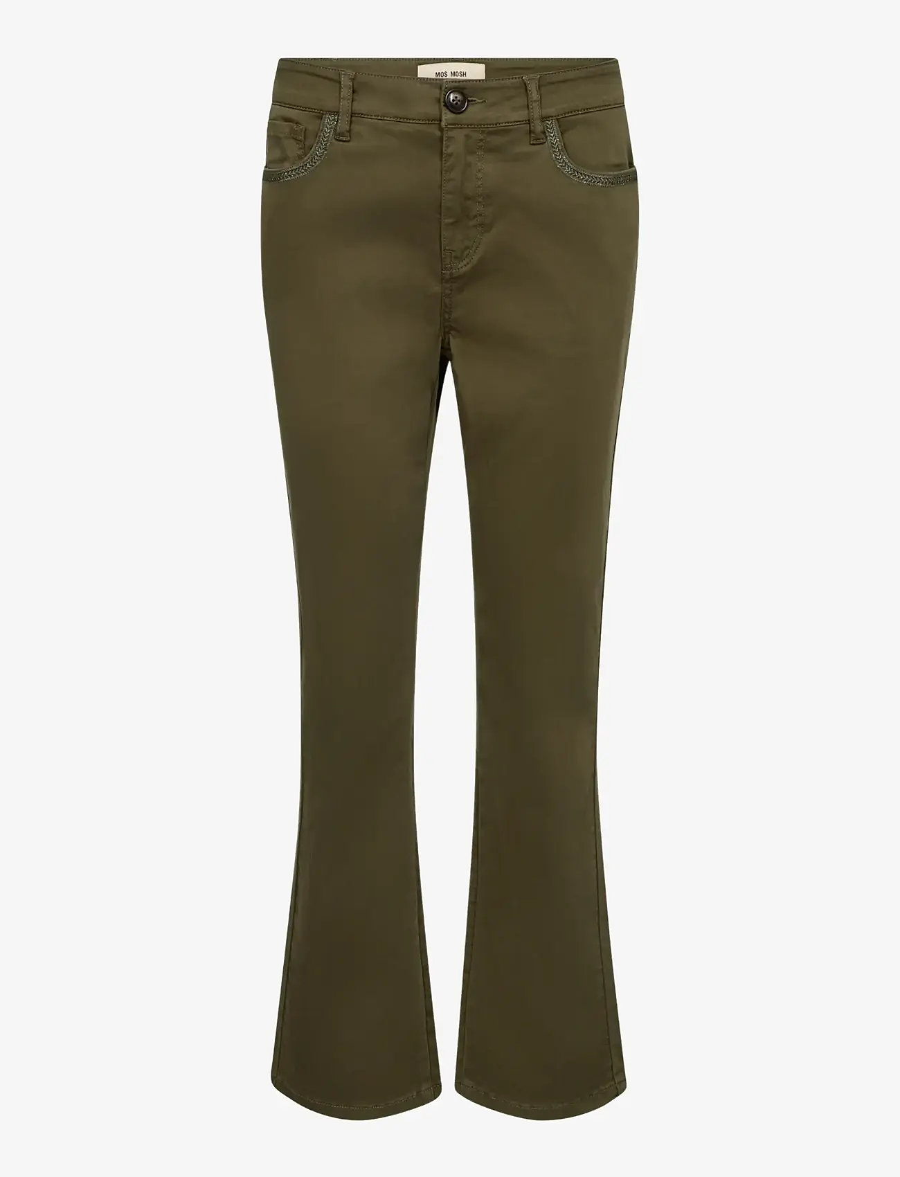 MOS MOSH - MMAshley Sati Pant - alt laiad püksid - olive night - 0