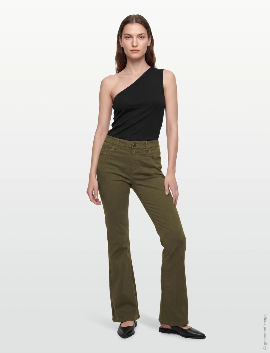 MOS MOSH - MMAshley Sati Pant - schlaghosen - olive night - 0