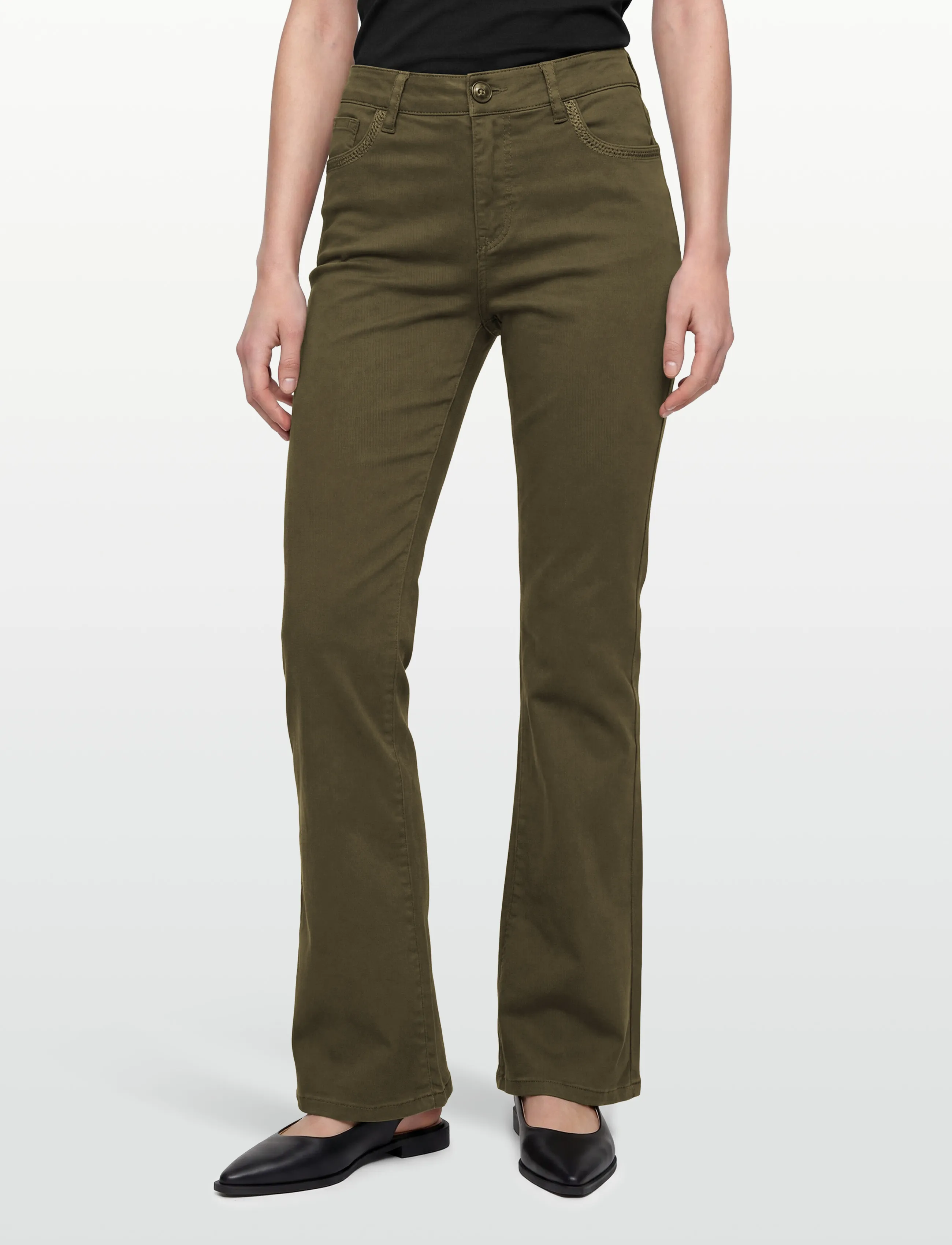 MOS MOSH - MMAshley Sati Pant - flared jeans - olive night - 3