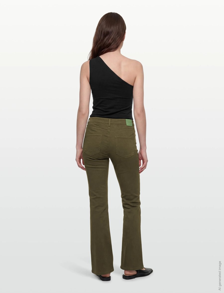 MOS MOSH - MMAshley Sati Pant - schlaghosen - olive night - 4