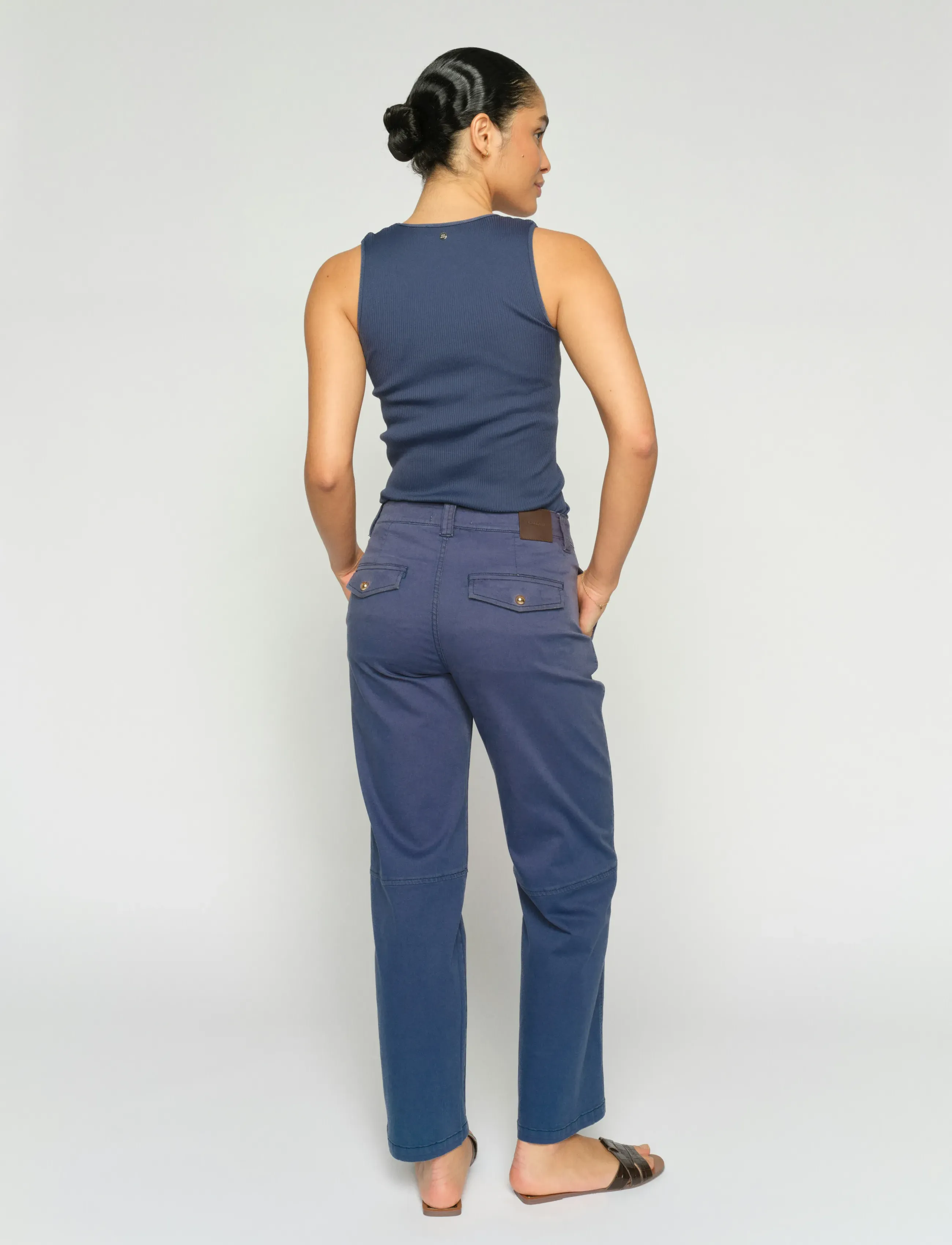 MOS MOSH - MMAymen Len Pant - raka byxor - crown blue - 3