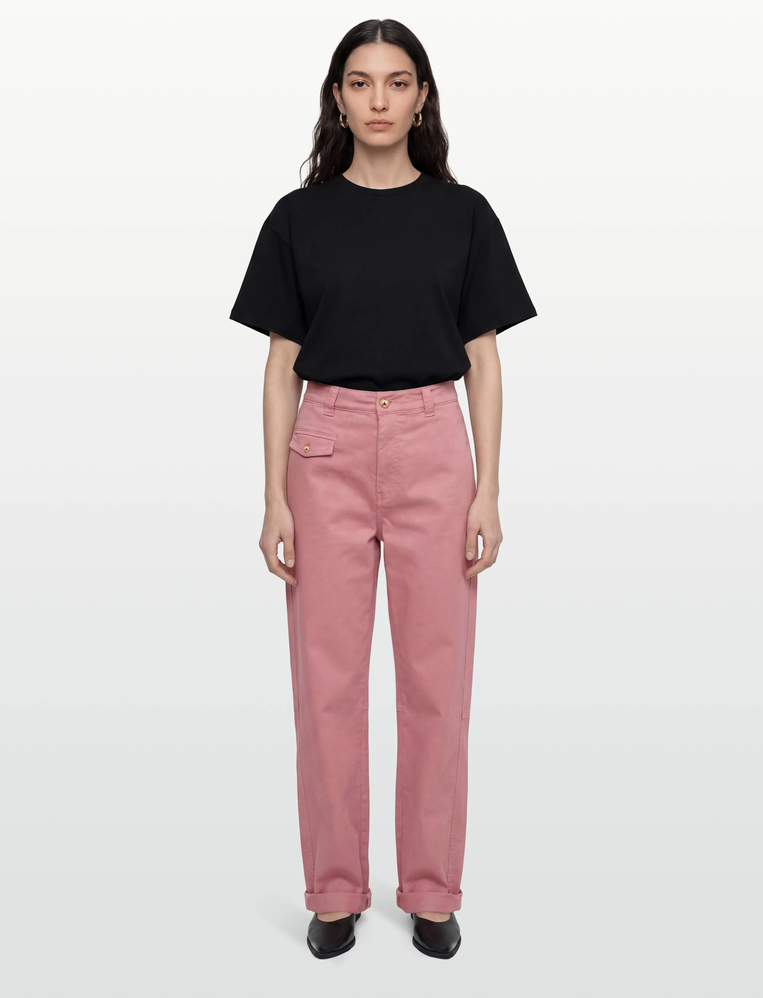 MOS MOSH MMAymen Len Pant - Spodnie proste - DUSTY ROSE / pink/rose