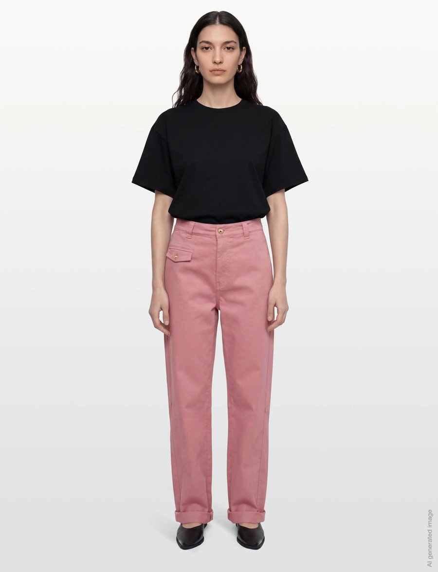 MOS MOSH - MMAymen Len Pant - raka byxor - dusty rose - 0