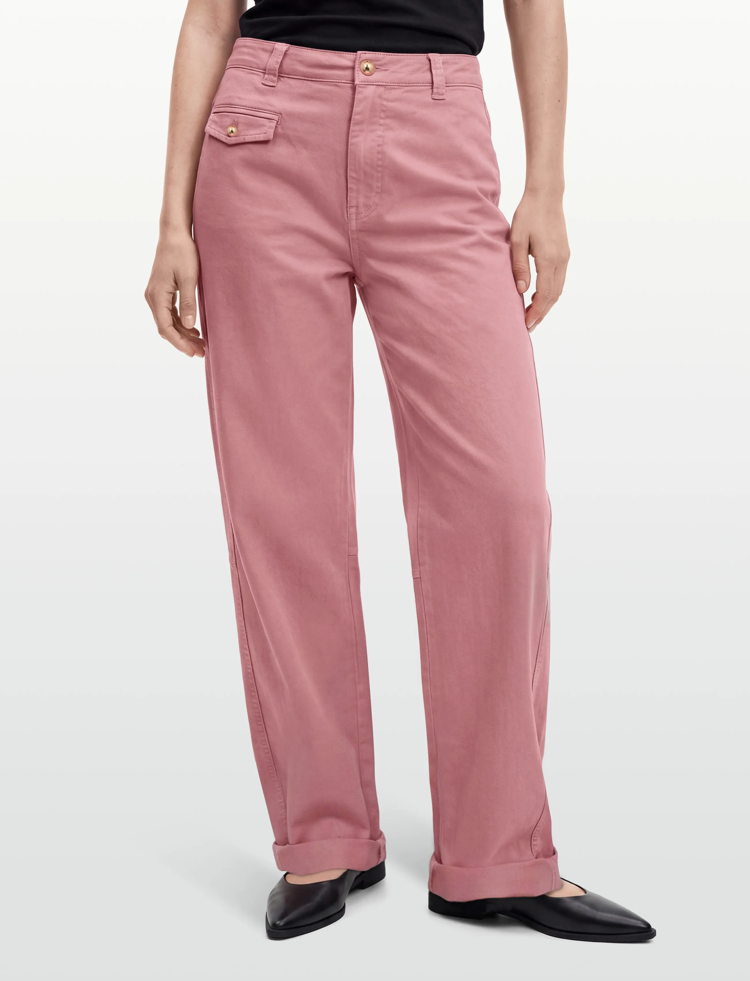 MOS MOSH - MMAymen Len Pant - raka byxor - dusty rose - 3