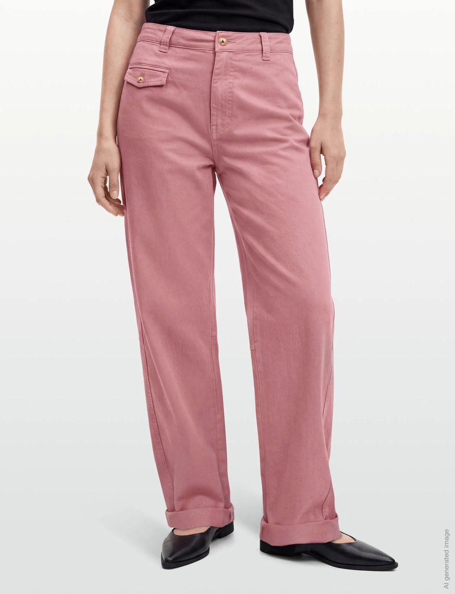 MOS MOSH - MMAymen Len Pant - raka byxor - dusty rose - 3