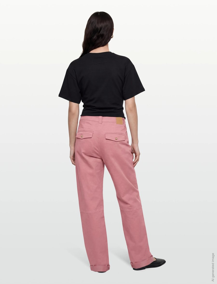 MOS MOSH - MMAymen Len Pant - raka byxor - dusty rose - 4
