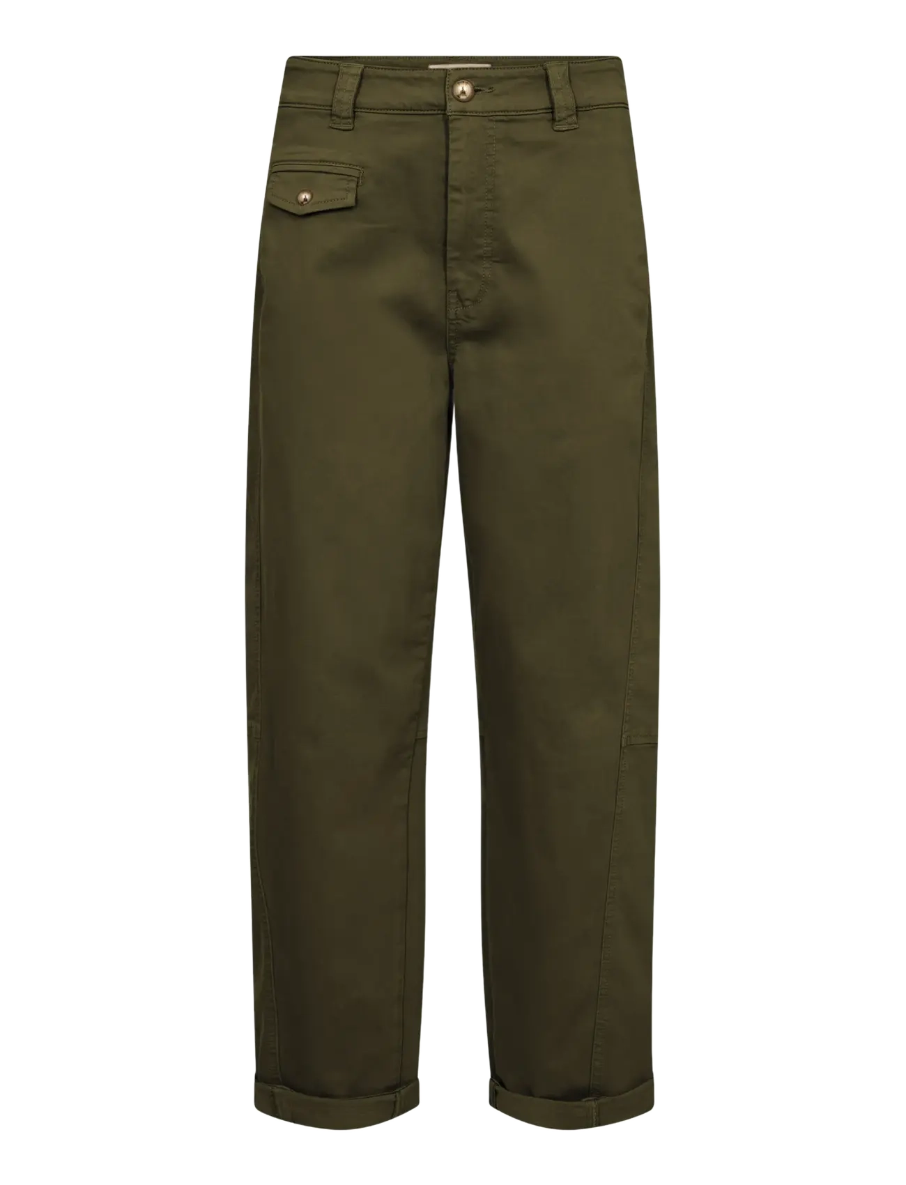 MOS MOSH - MMAymen Len Pant - raka byxor - olive night - 1