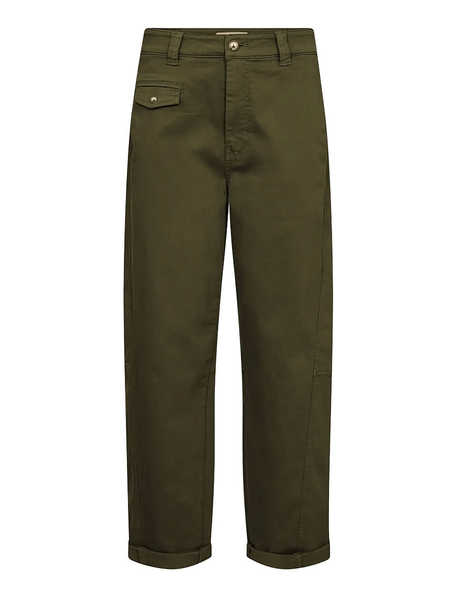 MOS MOSH - MMAymen Len Pant - raka byxor - olive night - 1
