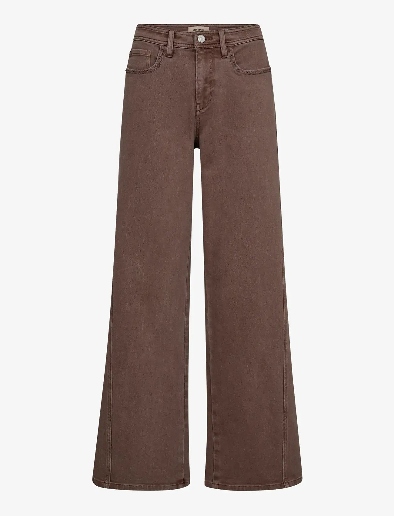 MOS MOSH - MMDara Shadow Pant - platūs džinsai - coffee quartz - 1