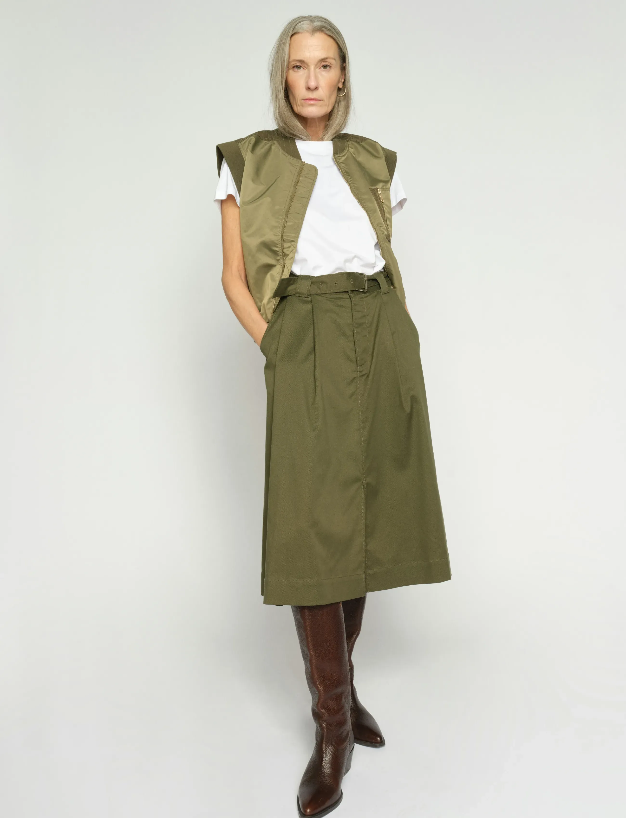 MOS MOSH MMKoda Billie Skirt - Midi-Röcke - OLIVE NIGHT / khaki/green