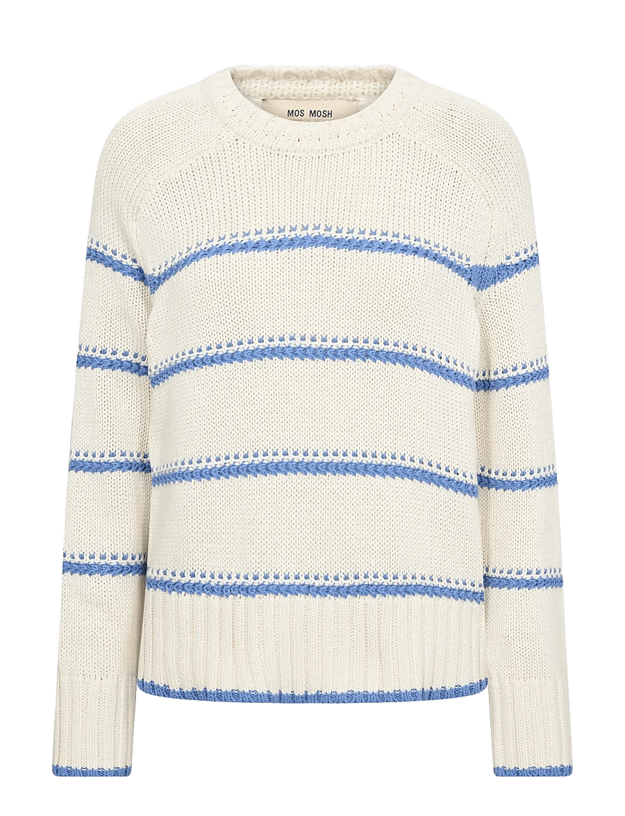 MOS MOSH - MMRola Bine Stripe Crewneck Knit - striktrøjer - ultramarine - 1