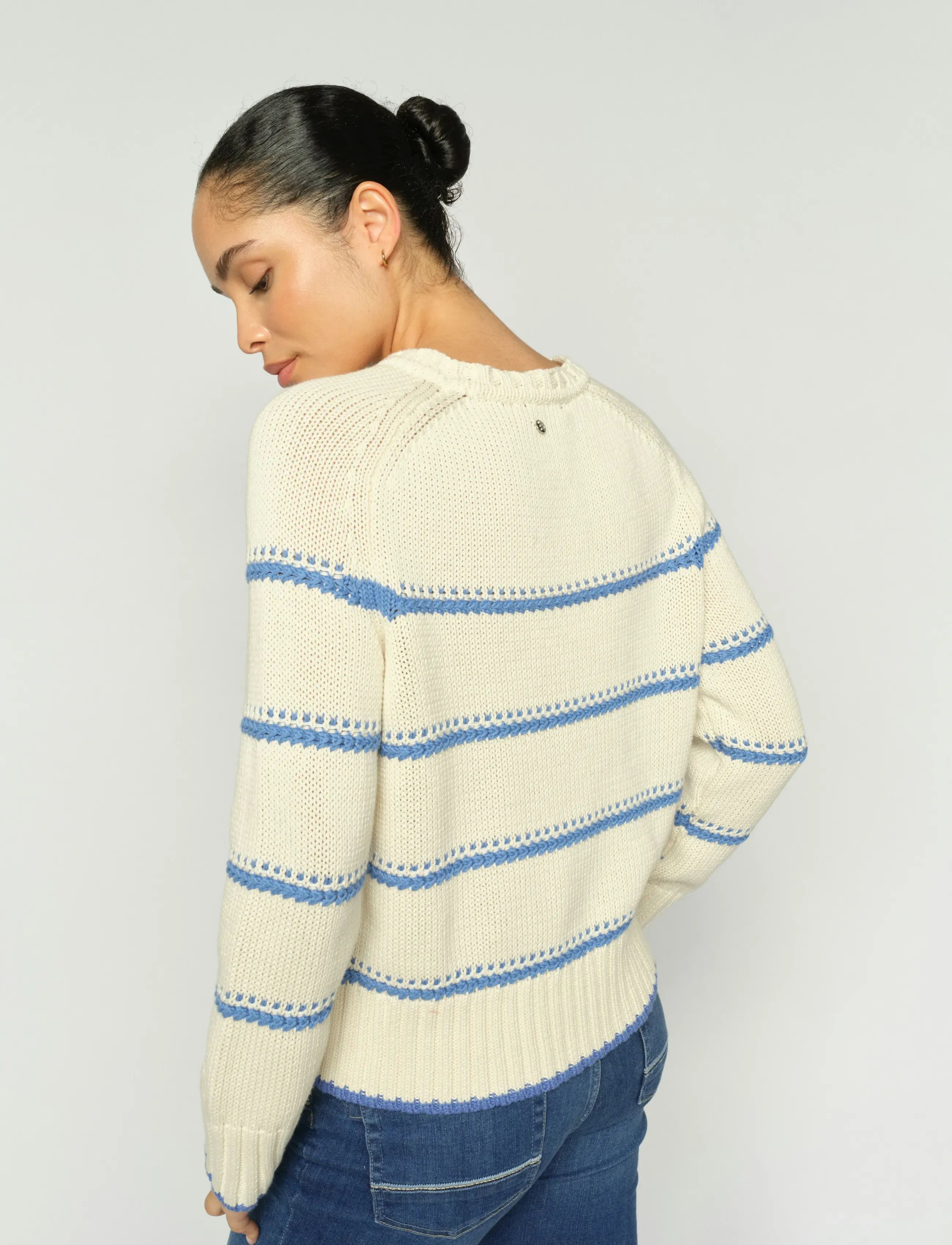 MOS MOSH - MMRola Bine Stripe Crewneck Knit - striktrøjer - ultramarine - 3