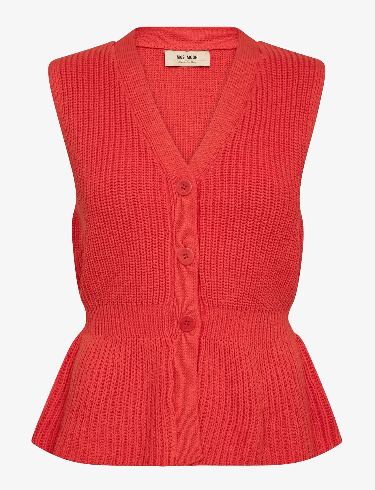 MOS MOSH - MMHerbi Knit Vest - knitted vests - spicy orange - 1