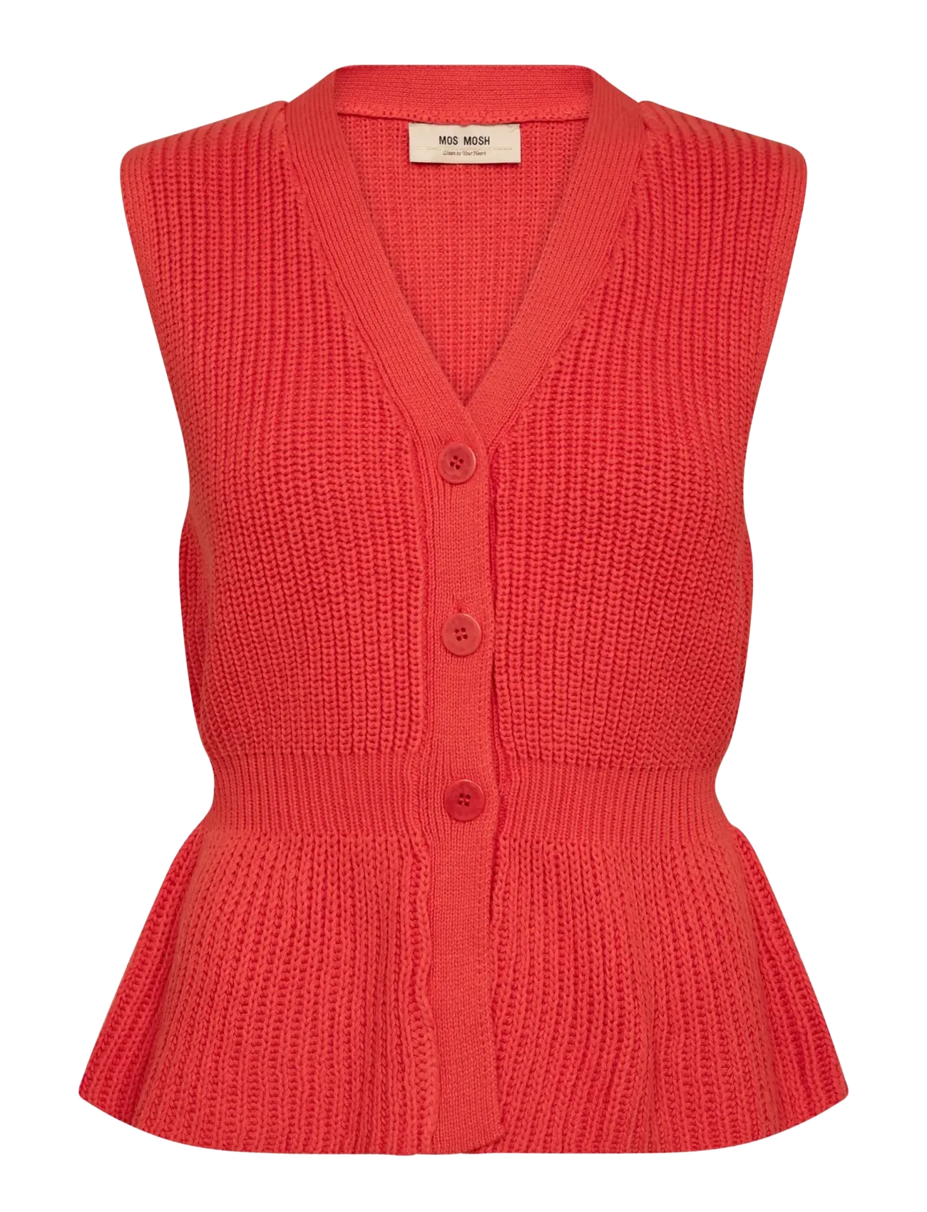 MOS MOSH MMHerbi Knit Vest - Knitted vests - SPICY ORANGE / coral