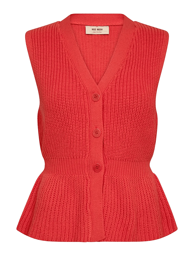 MOS MOSH - MMHerbi Knit Vest - knitted vests - spicy orange - 1