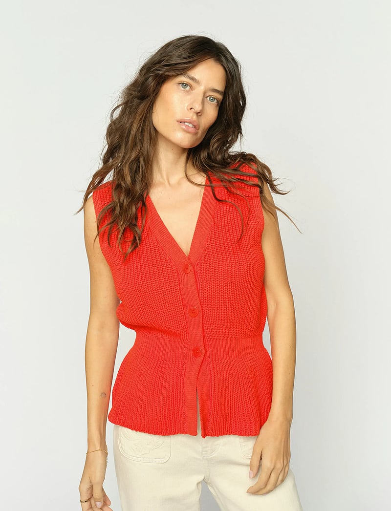 MOS MOSH - MMHerbi Knit Vest - knitted vests - spicy orange - 3