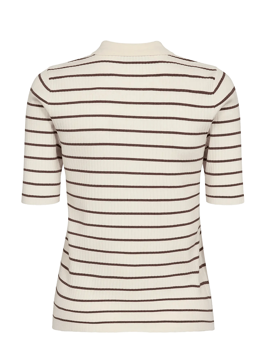 MOS MOSH - MMCaliz Stripe SS Knit - t-shirts - coffee quartz - 2
