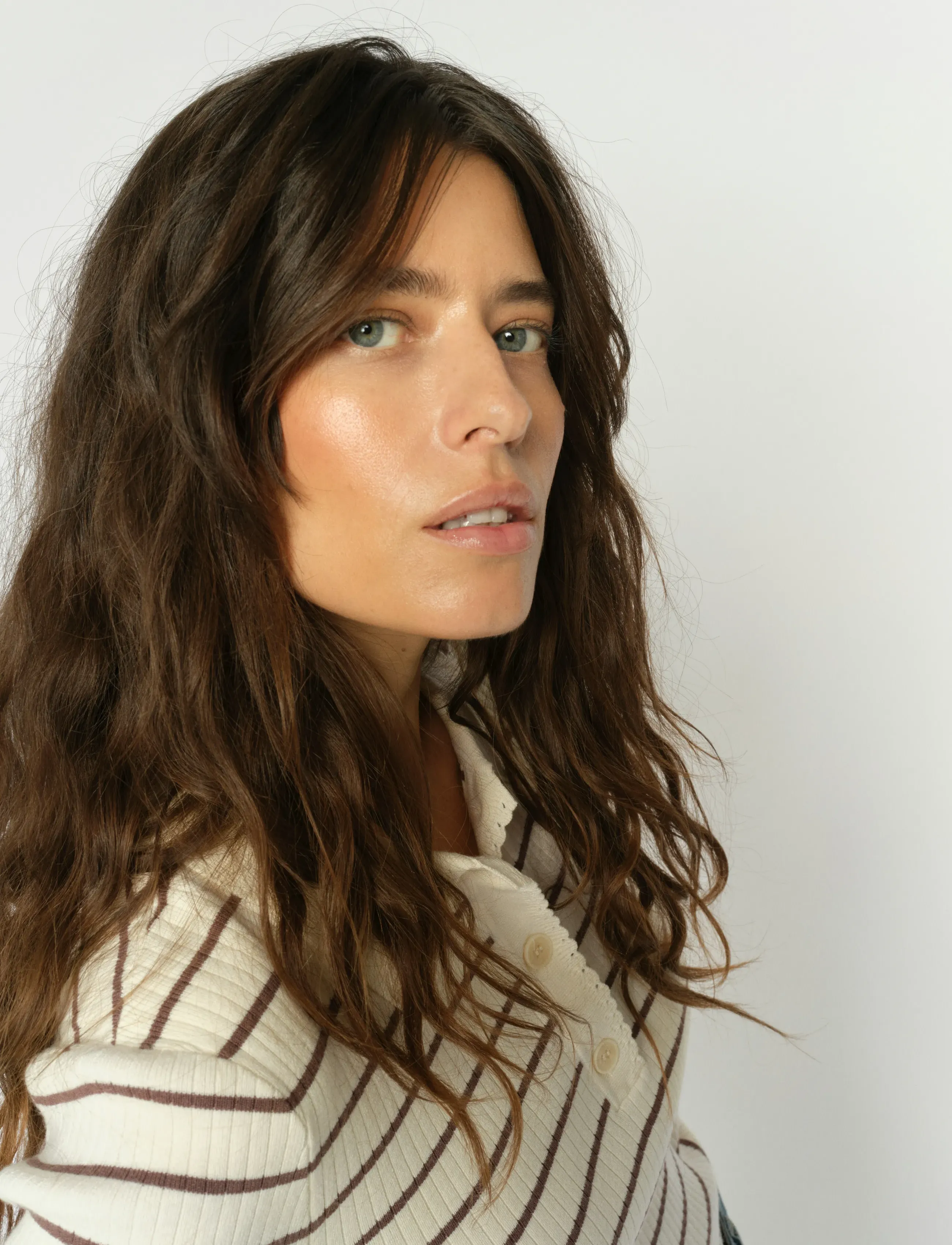 MOS MOSH MMCaliz Stripe SS Knit - T-Shirts & Tops - COFFEE QUARTZ / cream