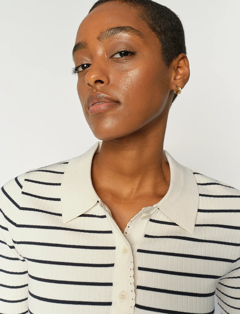 MOS MOSH - MMCaliz Stripe SS Knit - t-shirts - salute navy - 3