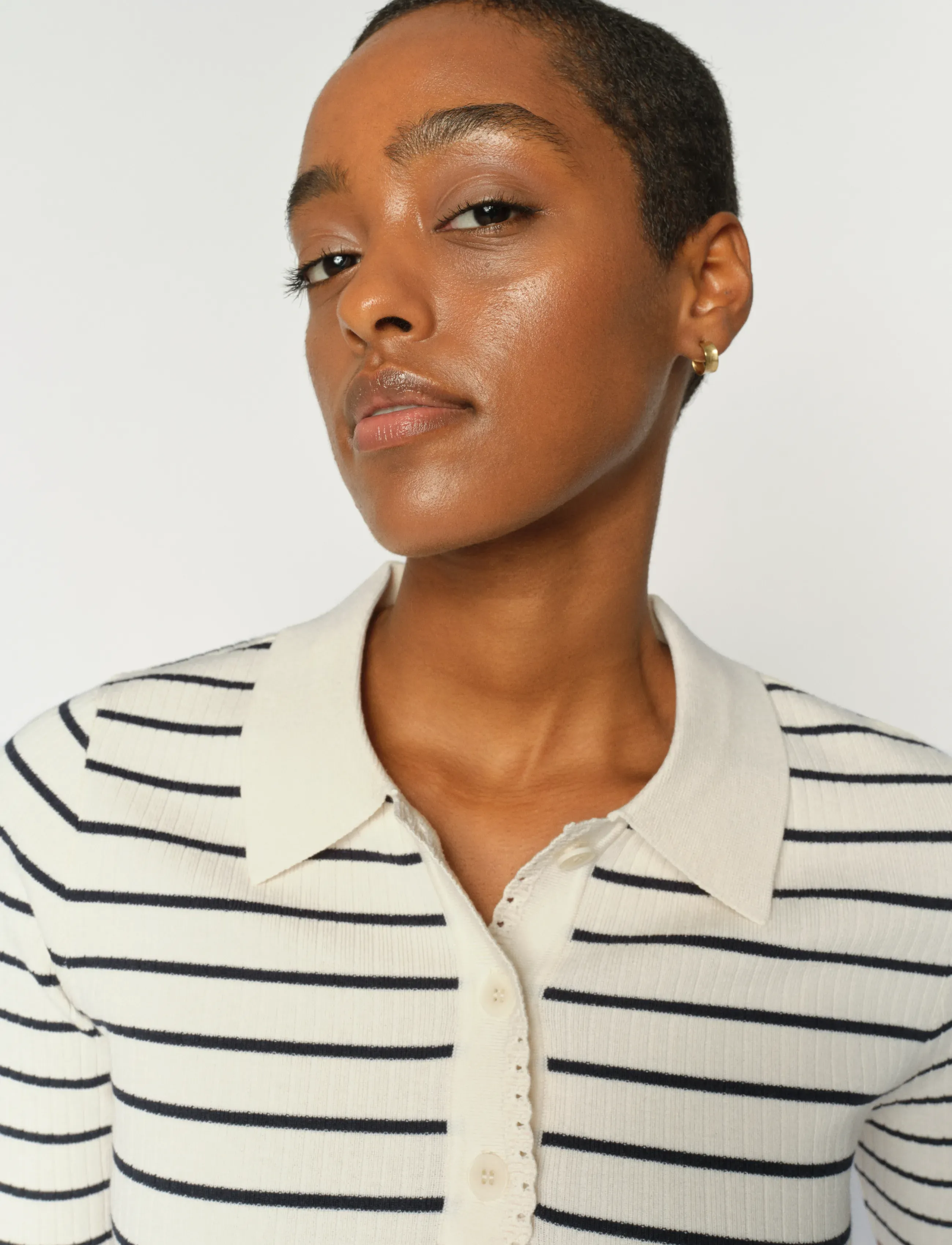 MOS MOSH - MMCaliz Stripe SS Knit - t-shirts - salute navy - 3