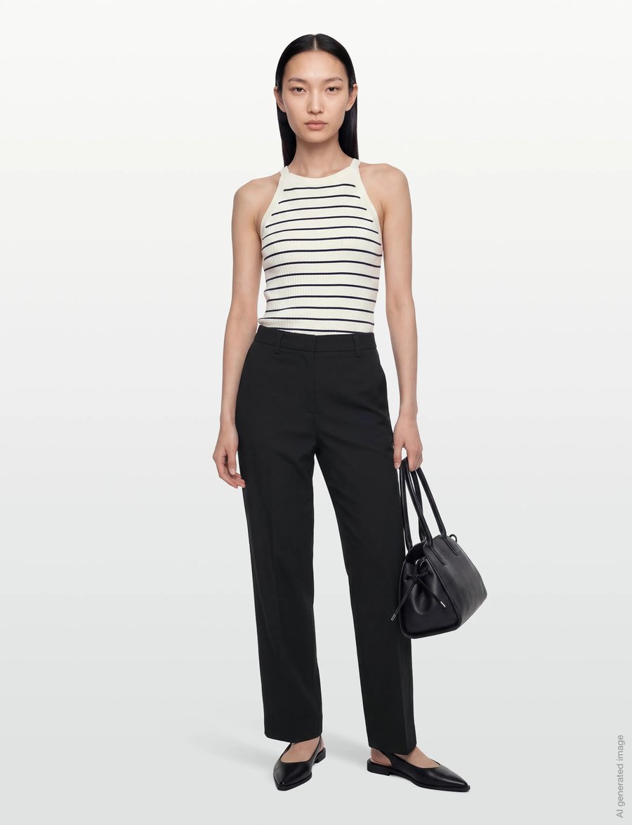 MOS MOSH - MMImanja Caliz Stripe Knit Top - linnen - salute navy - 0