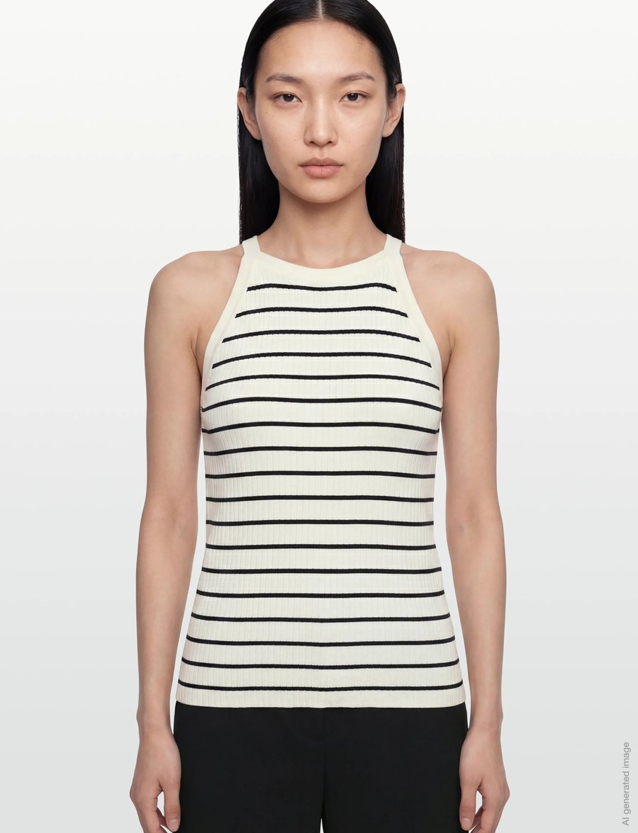 MOS MOSH - MMImanja Caliz Stripe Knit Top - linnen - salute navy - 3