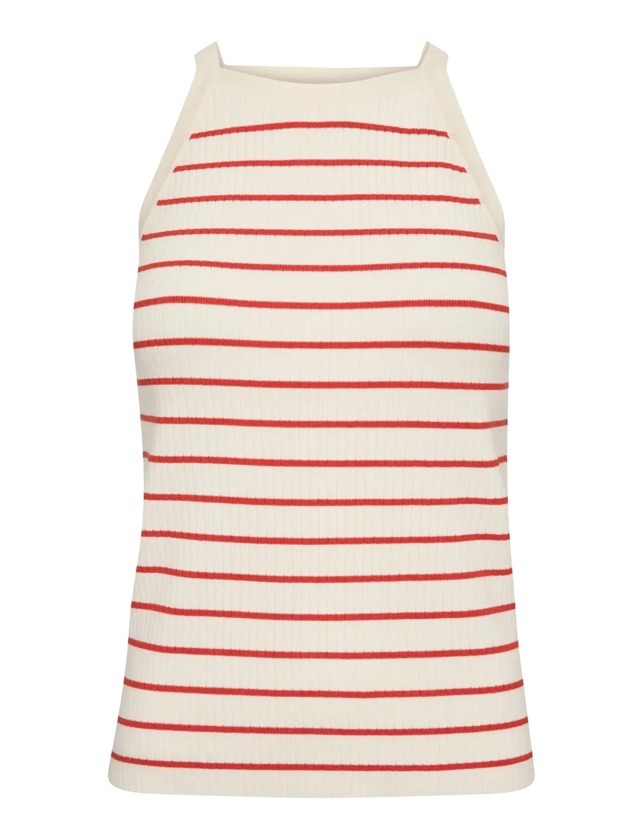 MOS MOSH MMImanja Caliz Stripe Knit Top - Scandinavian fashion - SPICY ORANGE / red
